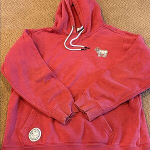 GOAT USA Men’s OG Faded Red Hoodie with Embroidered Goat Patch Size Large